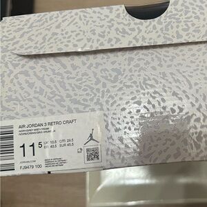 Air Jordan 3 Retro Craft White Sneakers